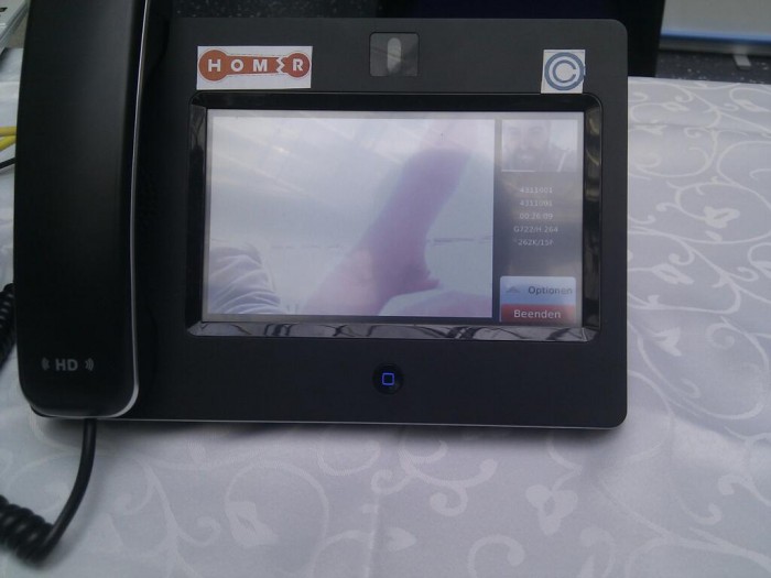 Home SIP Capture en KamailioWorld mostrando un Grandstream GXV-3175